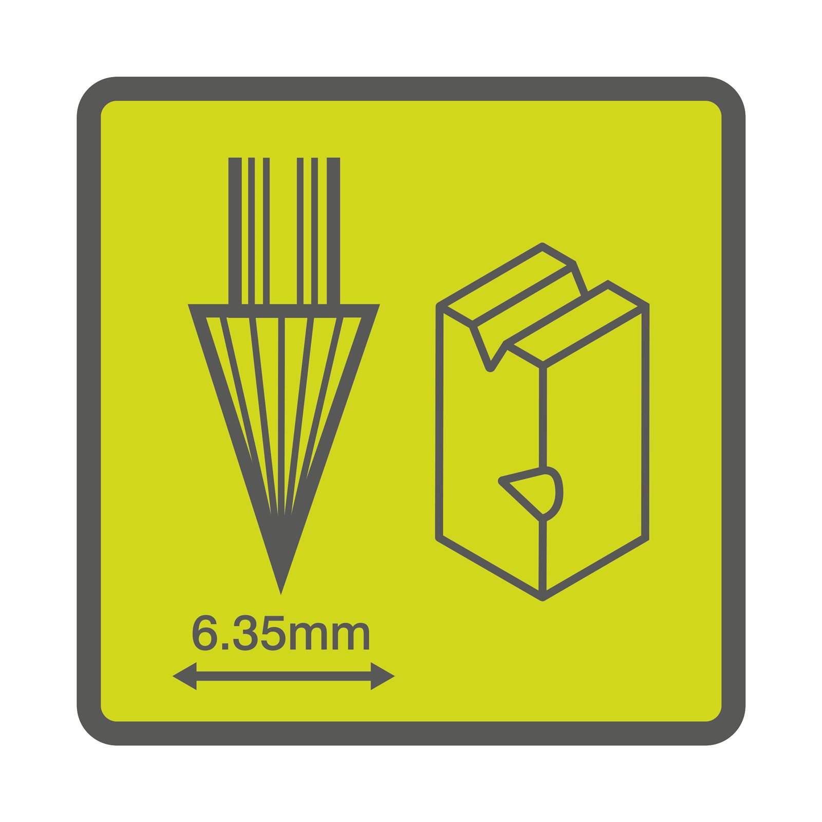 Freză triunghiulară ascuțită de 6,35 mm Ryobi RAR102 - detaliu 1