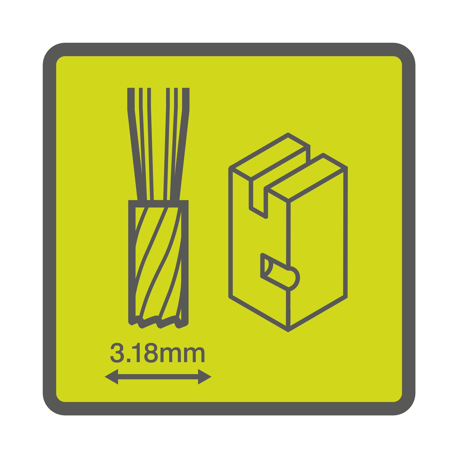 Freză cilindrică canelată 3,18 mm Ryobi RAR106 - detaliu 1