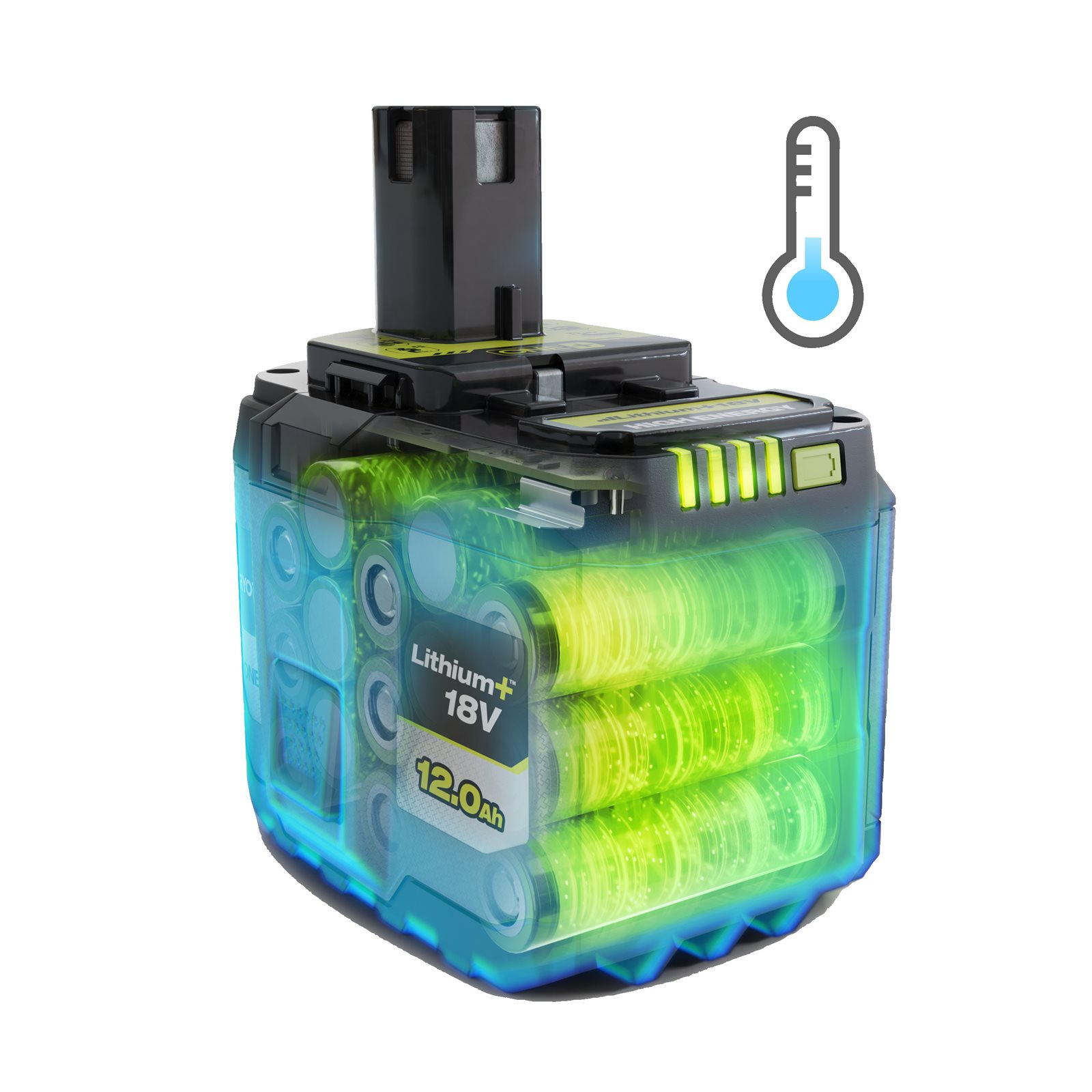 Baterie 18V 12.0Ah Lithium+ HIGH ENERGY Ryobi RB18120T - in utilizare 1