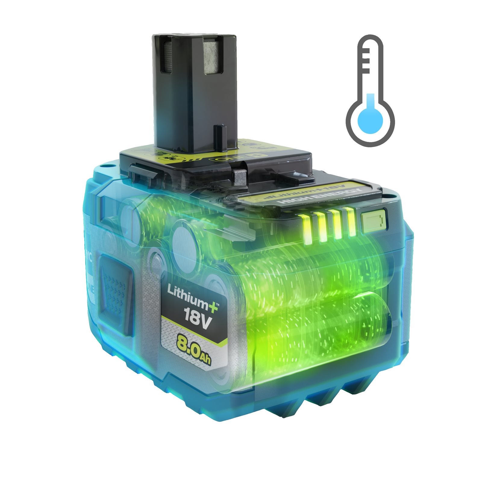 Baterie 18V ONE+ 8.0Ah Lithium+ HIGH ENERGY Ryobi RB1880T - in utilizare 1