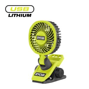 Ventilator USB Lithium 4V cu clemă de prindere Ryobi RCF4-0