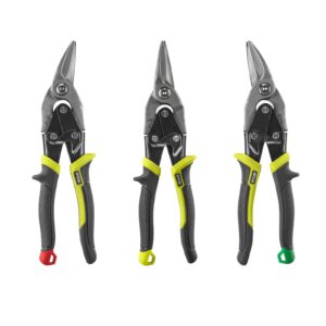 Set de 3 foarfeci pentru tablă tip aviație pentru aplicații dificile Ryobi RHAS3PC