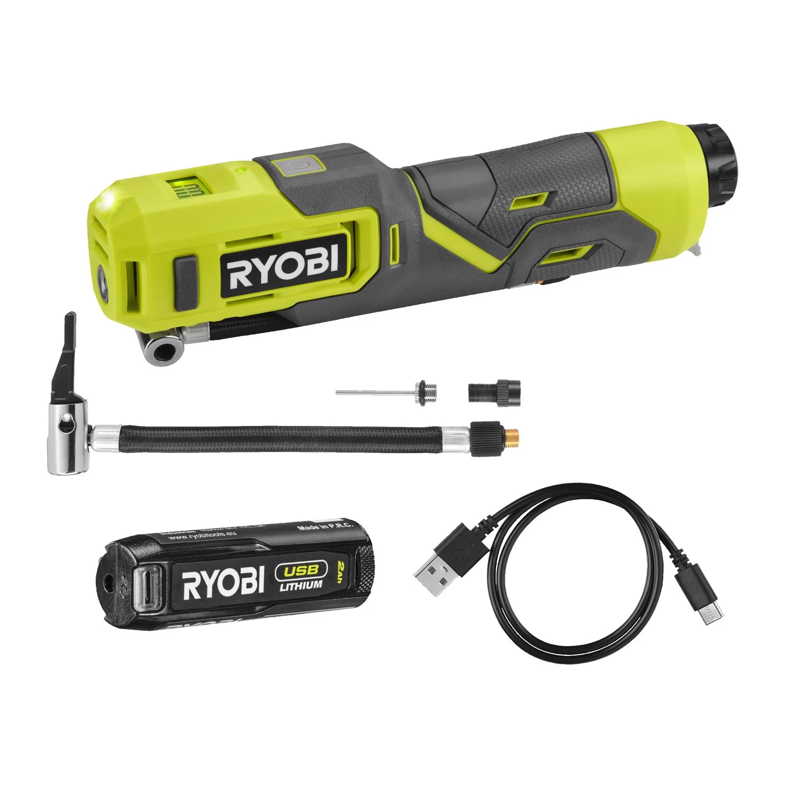 Pompă de umflare USB Lithium 4V (1x 2.0Ah) Ryobi RI4-120G - imagine 2