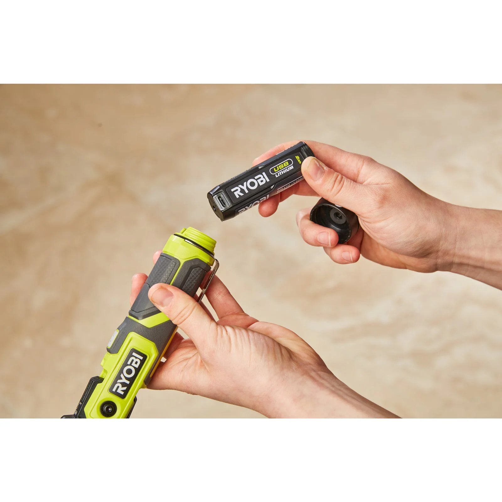 Lampă frontală pivotantă USB Lithium 4V (1x 2,0Ah) Ryobi RLP4-120G - detaliu 3
