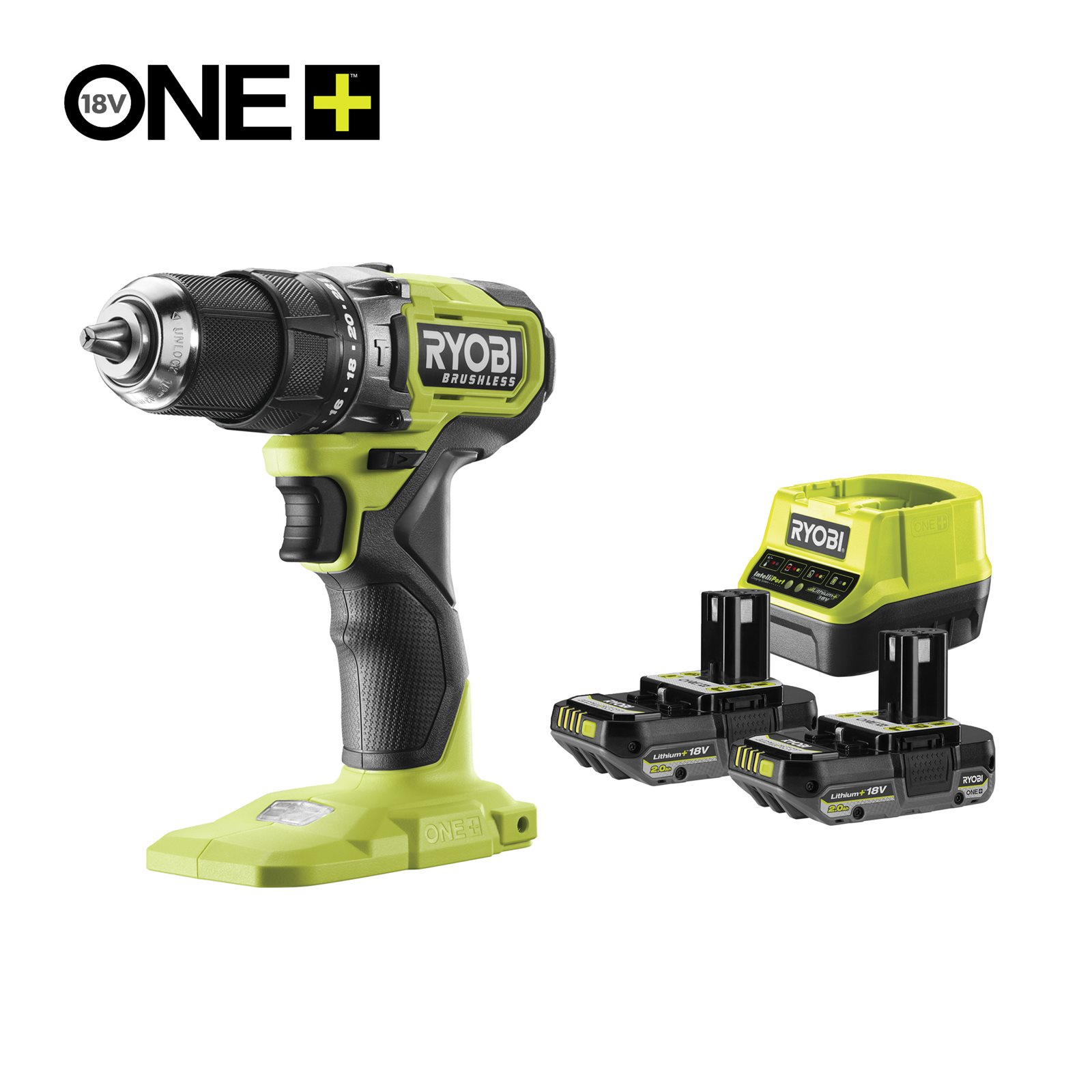 Rotopercutor 18V ONE+ fără cablu și fără perii (2x 2,0Ah) Ryobi RPD18BL1-2C20S