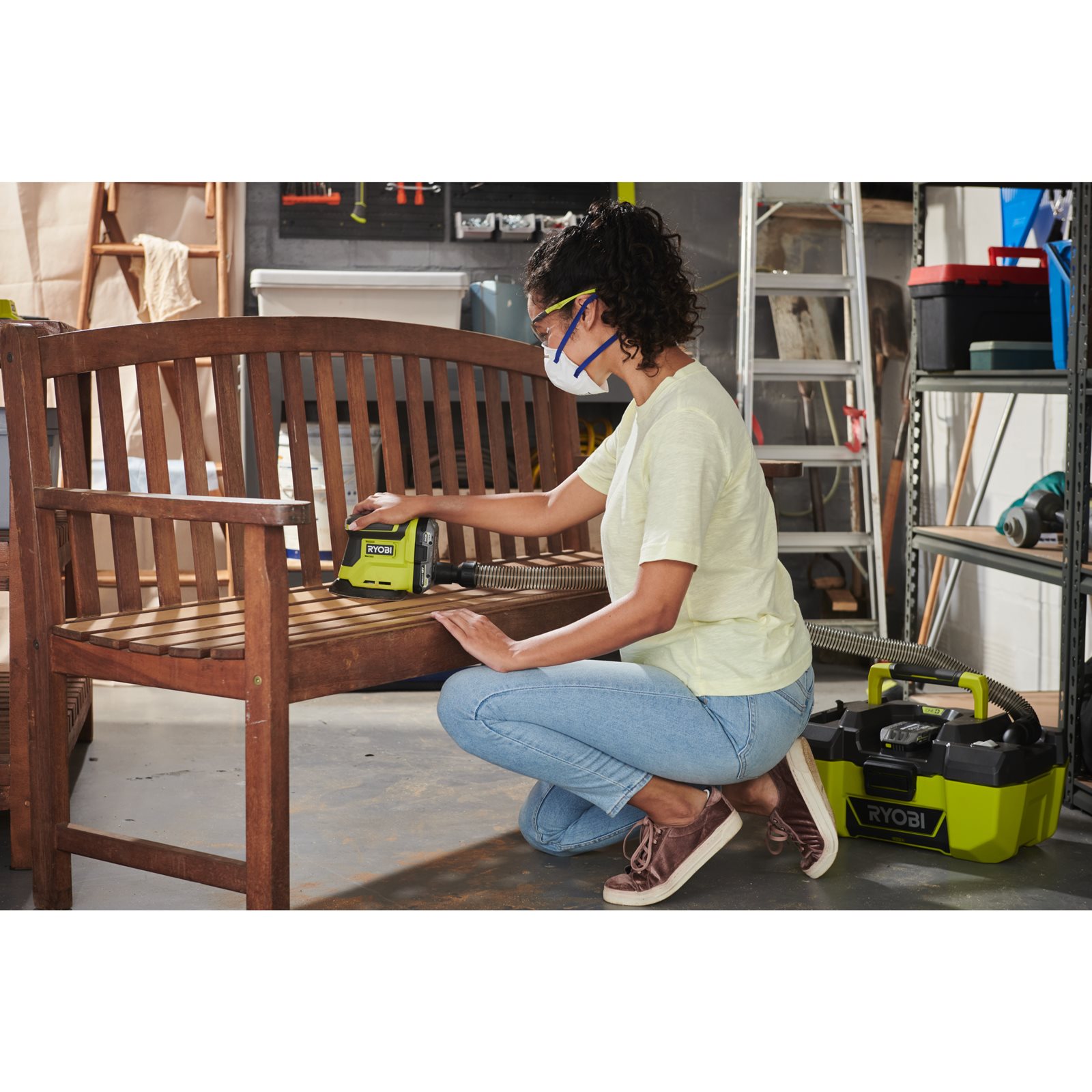 Mașină de șlefuit Delta 18V ONE+ Ryobi RPS18-0 - in utilizare 3