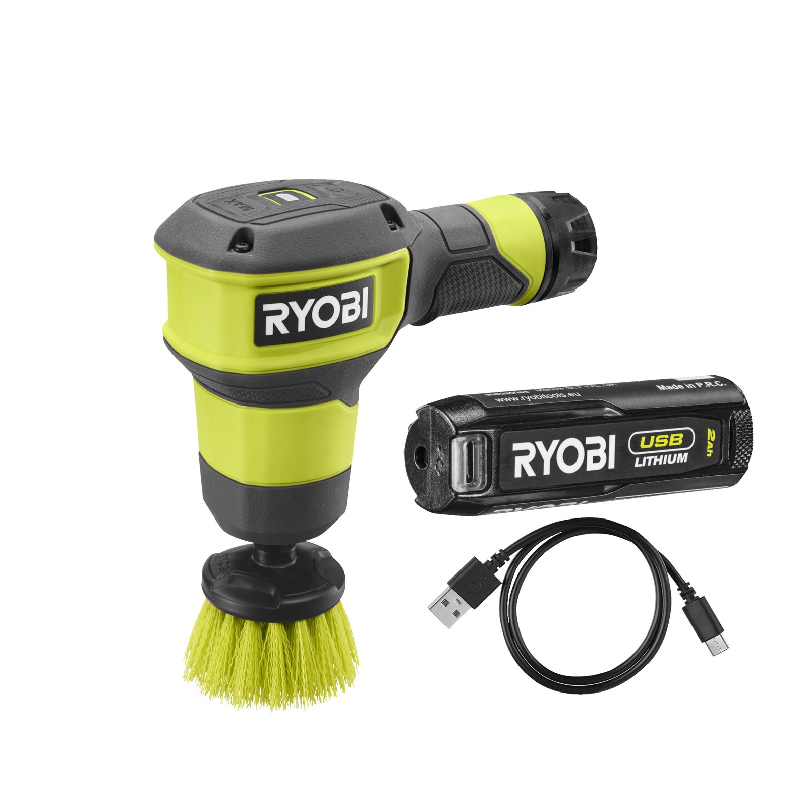 Perie electrică USB Lithium 4V (1x 2,0Ah) Ryobi RSCR4-120G - imagine 2