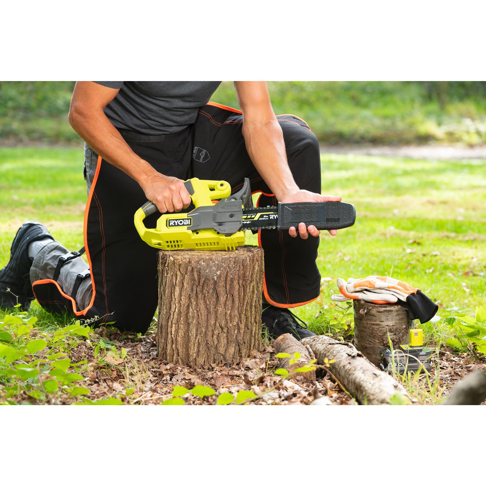 Fierăstrău cu lanț 18V ONE+, bară 20cm Ryobi RY18CS20A-0 - detaliu 1