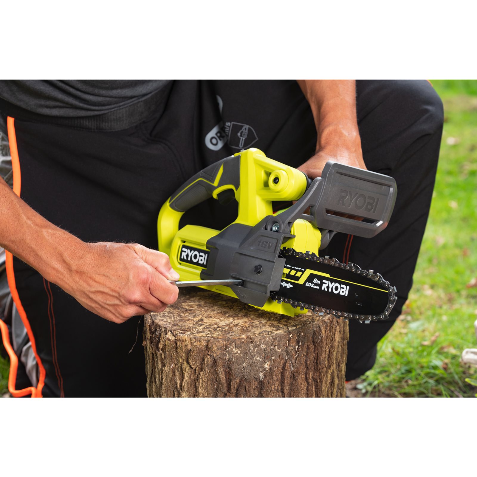 Fierăstrău cu lanț 18V ONE+, bară 20cm Ryobi RY18CS20A-0 - detaliu 2
