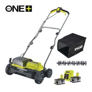 Scarificator & aerator 18V ONE+, motor fără perii, lățime 35cm (2 x 4,0 Ah) Ryobi RY18SFX35A-240