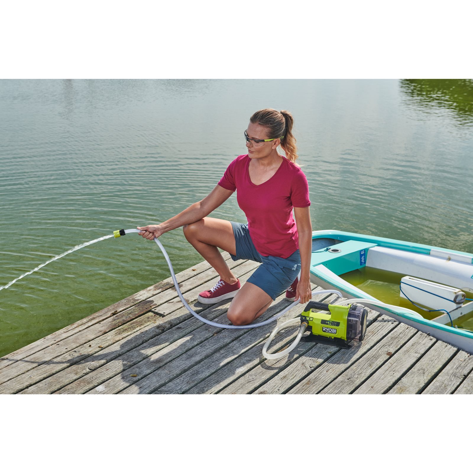 Pompă de transfer apă 18V ONE+ Ryobi RY18TPXA-0 - in utilizare 1