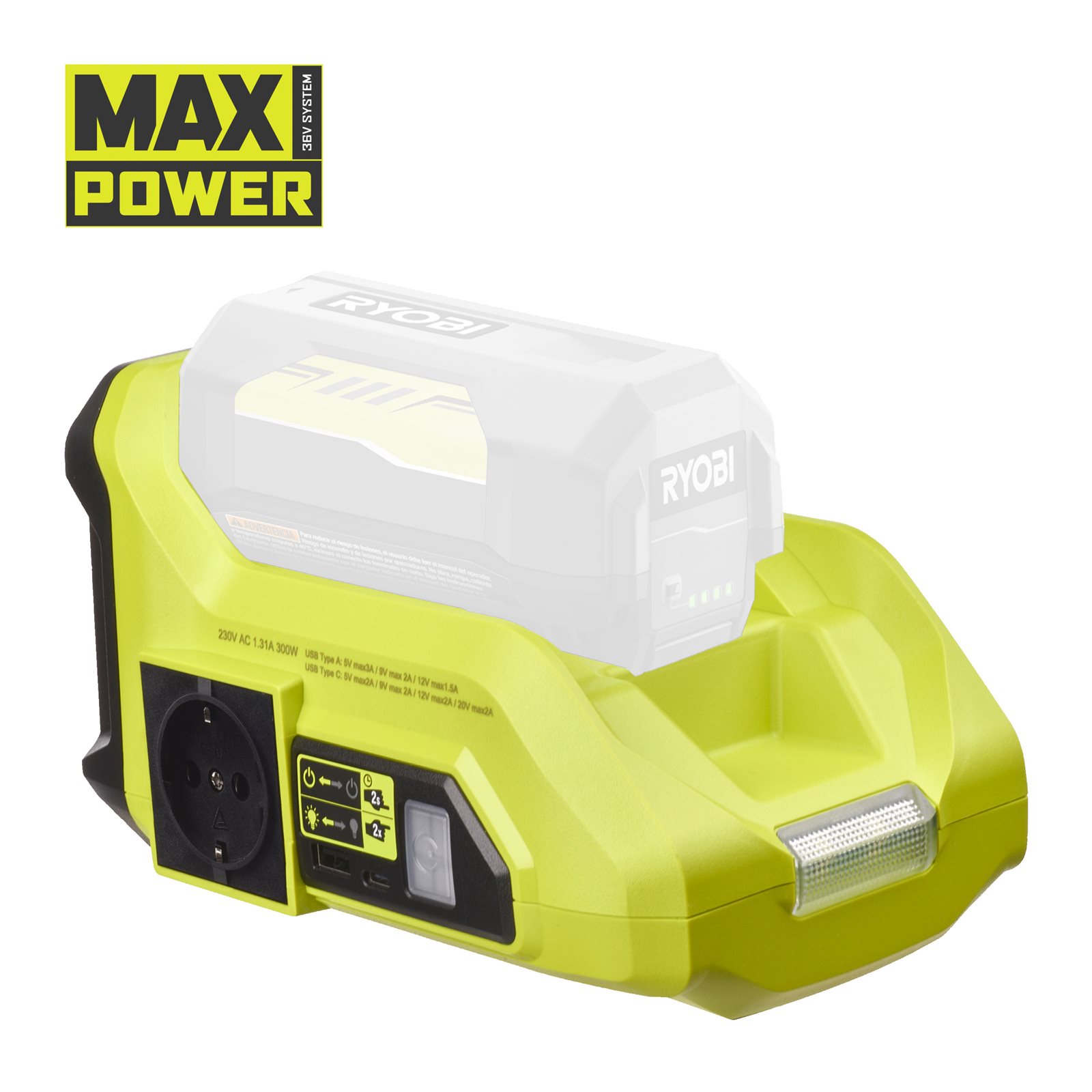 Invertor 36V MAX POWER 300W Ryobi RY36BI300A-0