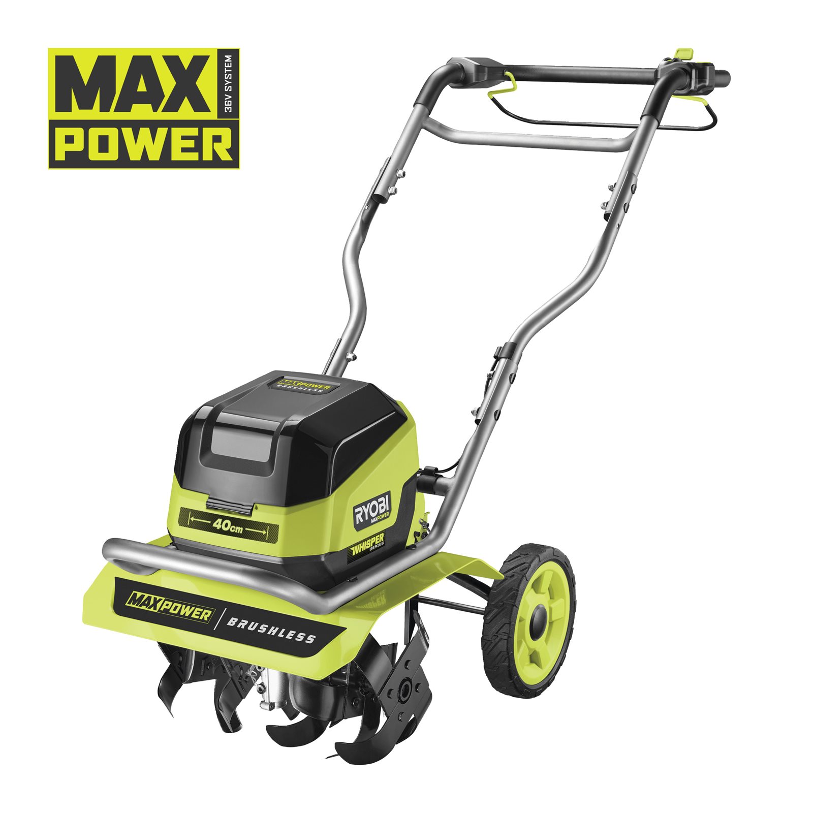 Motocultor MaxPower 36V Whisper, motor fără perii Ryobi RY36CVXA-0