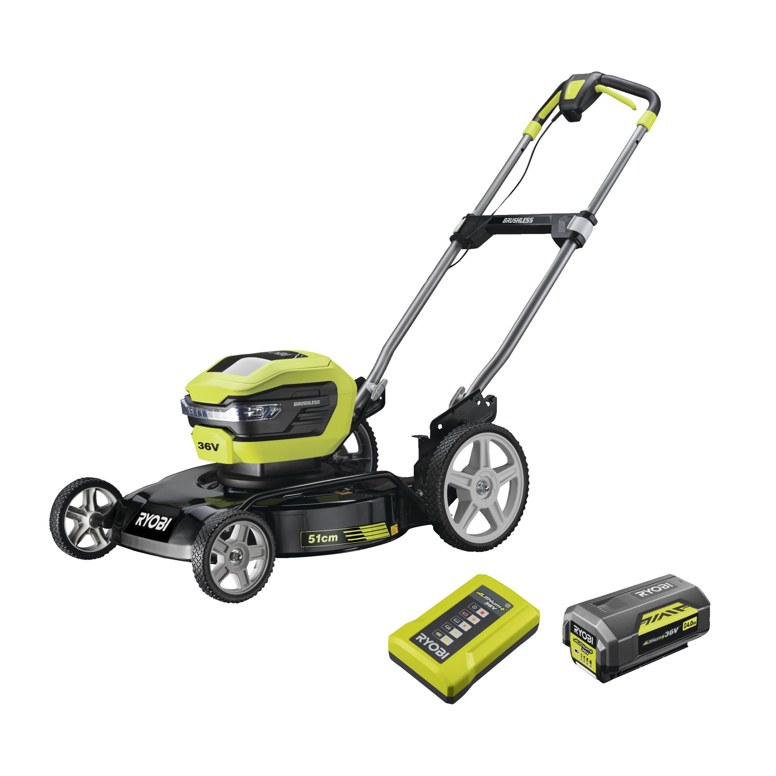 Mașină de tuns gazon / mulcire 36V MAX POWER, motor fără perii, punte 51cm (1 x 4.0Ah) Ryobi RY36LMMX51A-140 - imagine 2