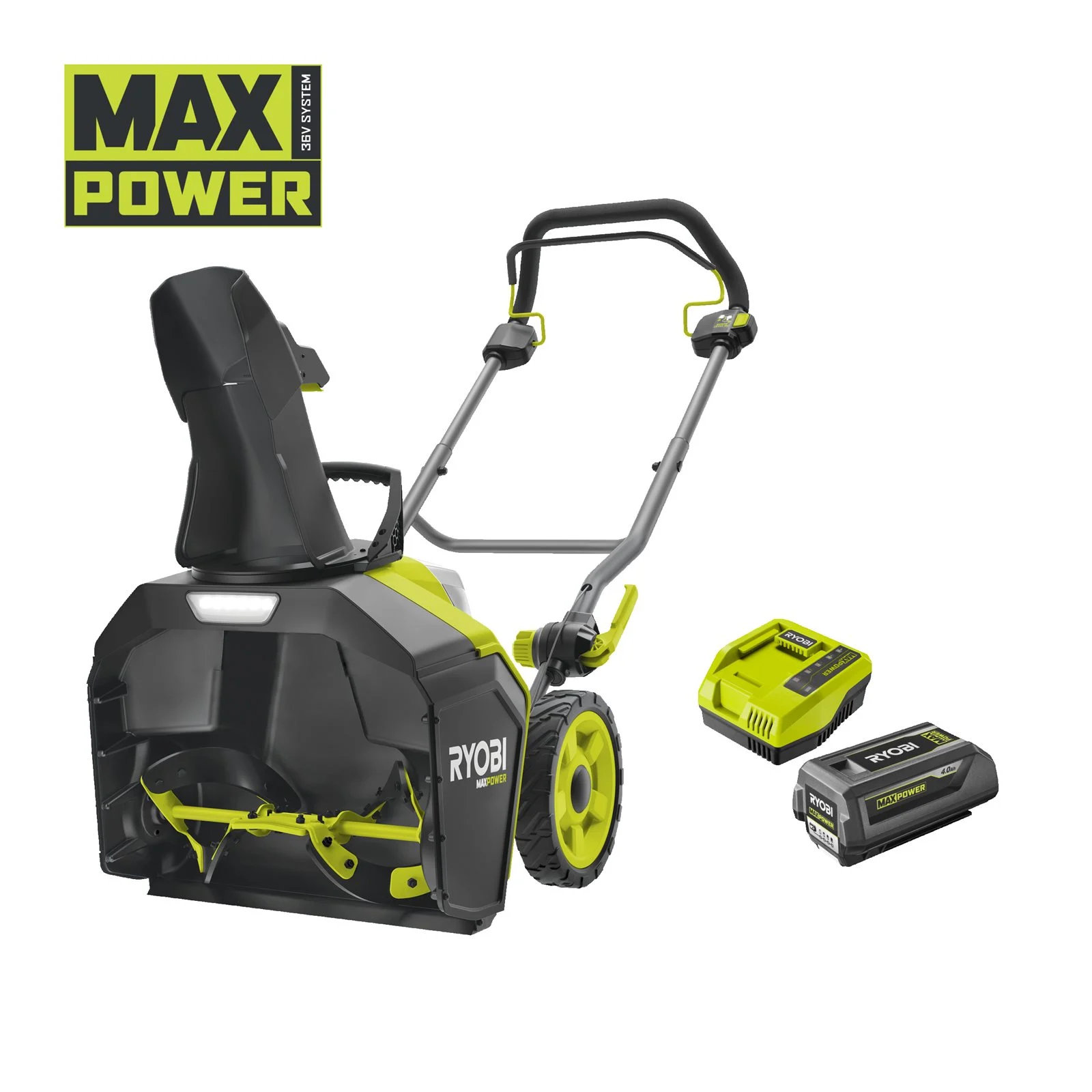 Freză de zăpadă 36V MAX POWER, motor fără perii, lățime 45 cm (1 x 4.0 Ah) Ryobi RY36STX45A-140