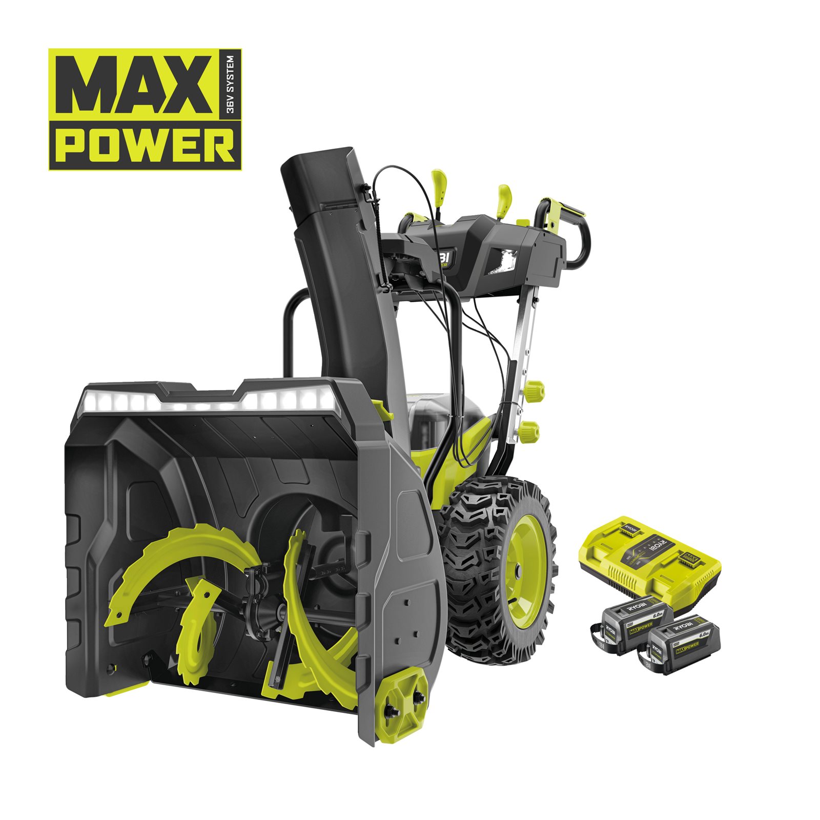 RY36STX61A-260F Freză de zăpadă 36V MAX POWER, motor fără perii, lățime 61 cm (2 x 6.0 Ah) Ryobi RY36STX61A-260F