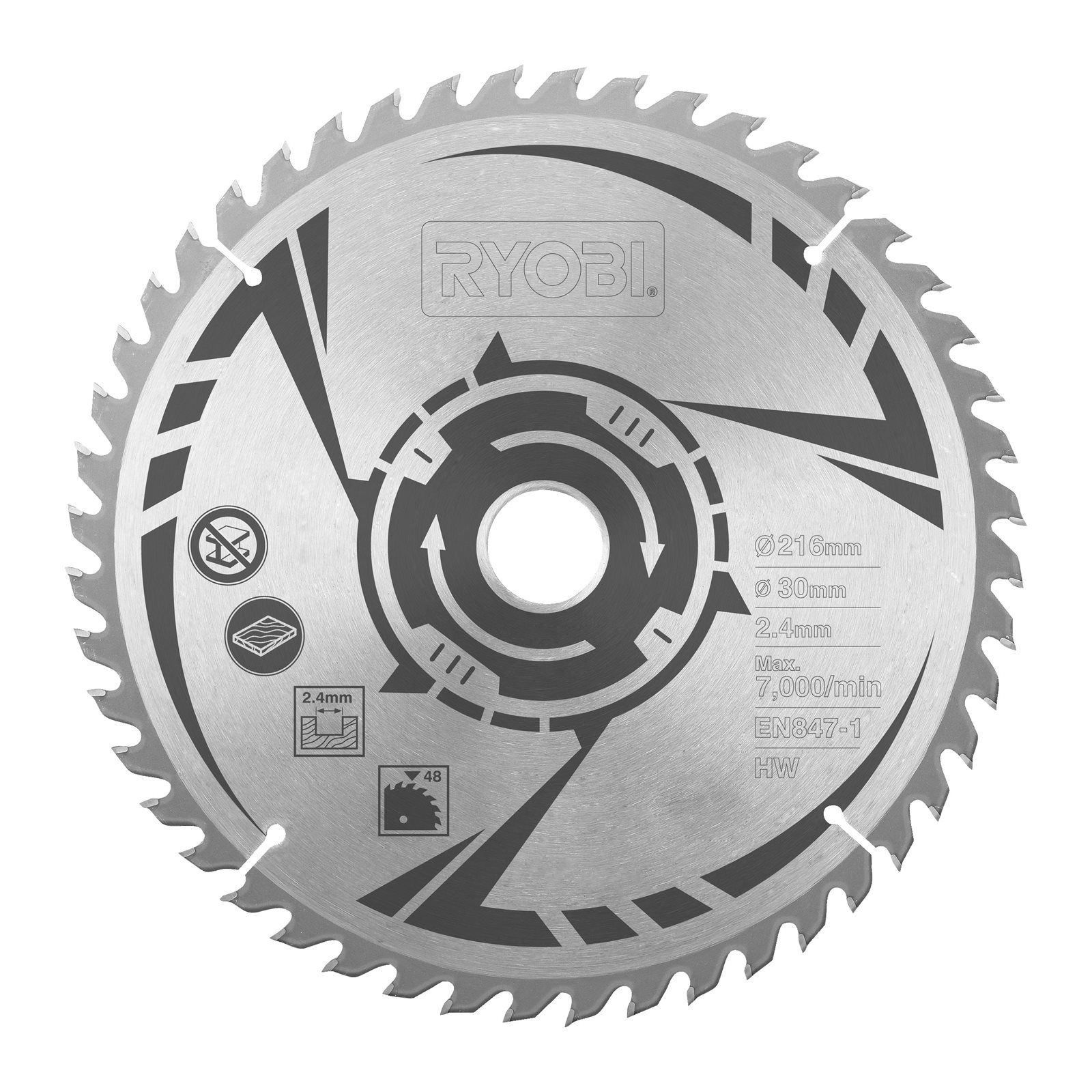 Pânză 216 mm pentru fierăstrău tăieri înclinate Ryobi SB216T48A1