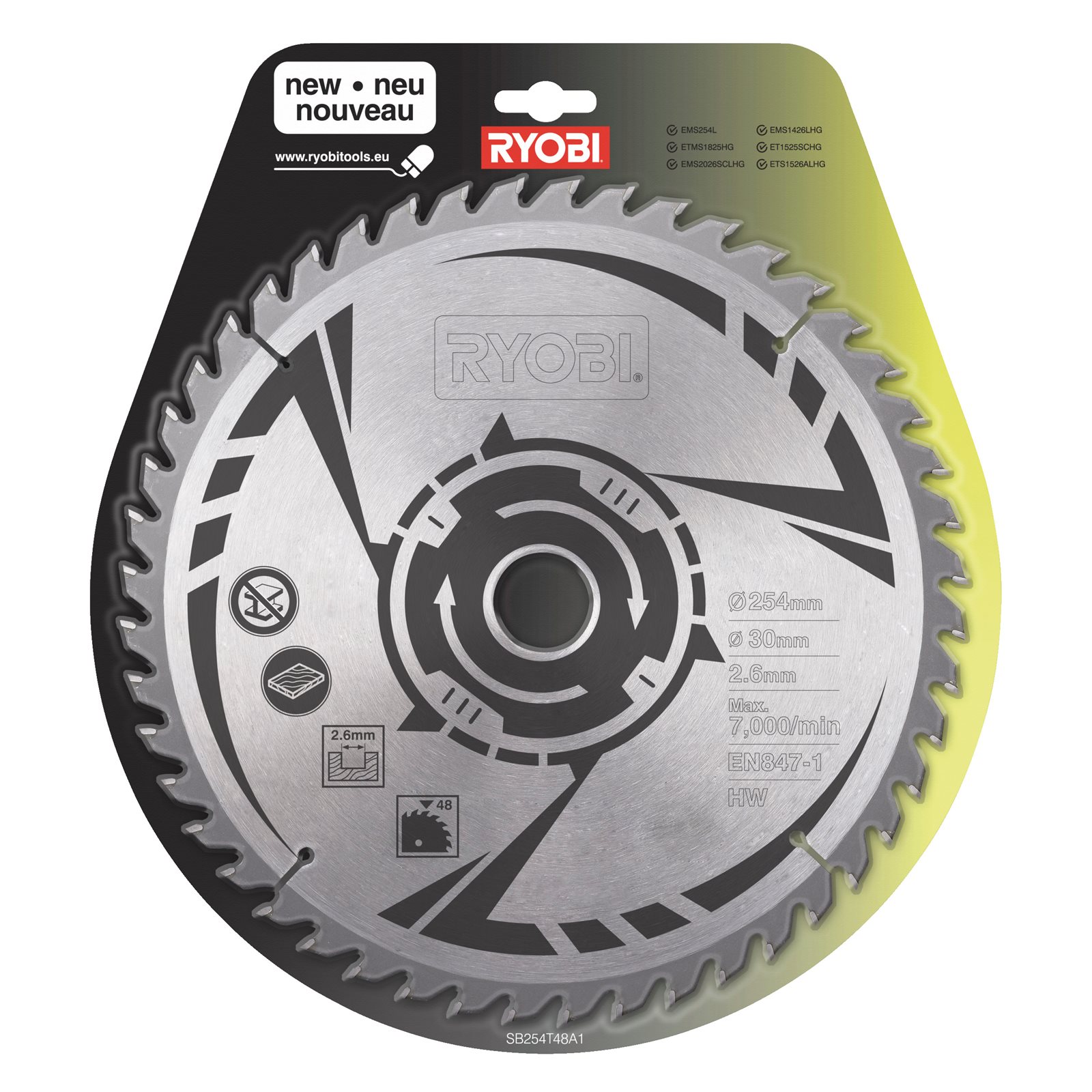 Pânză 254 mm pentru fierăstrău tăieri înclinate Ryobi SB254T48A1 - in utilizare 1